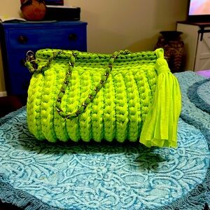 For sale a ladies cotton jersey crochet purse
